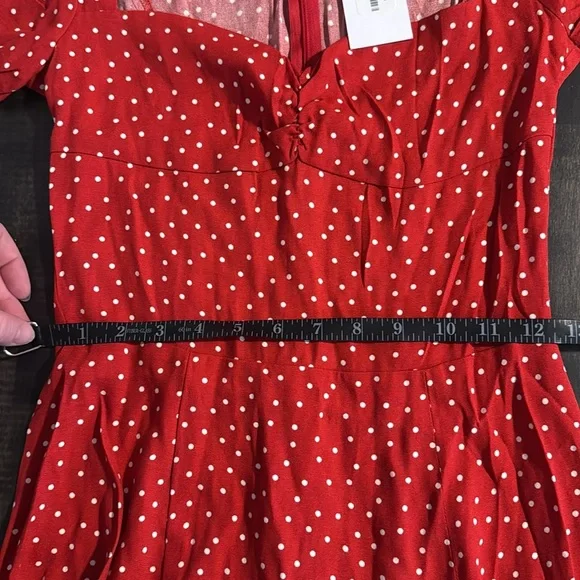 Reformation Red Lacey Ditty Polka Dot Midi to Maxi Milkmaid Dress Size 4 NWT - Picture 8 of 9